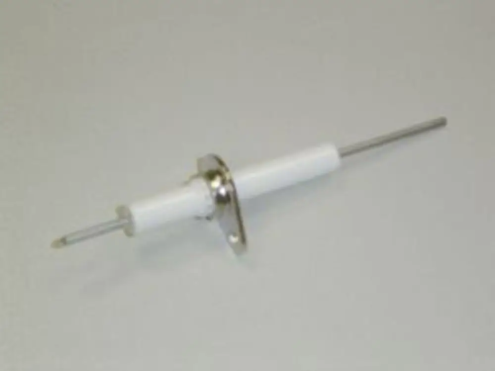 Ionisationsstab von Remeha, mit metallischem Ende und weißem Kunststoffkorpus, zur Verwendung in entsprechenden Heizsystemen.